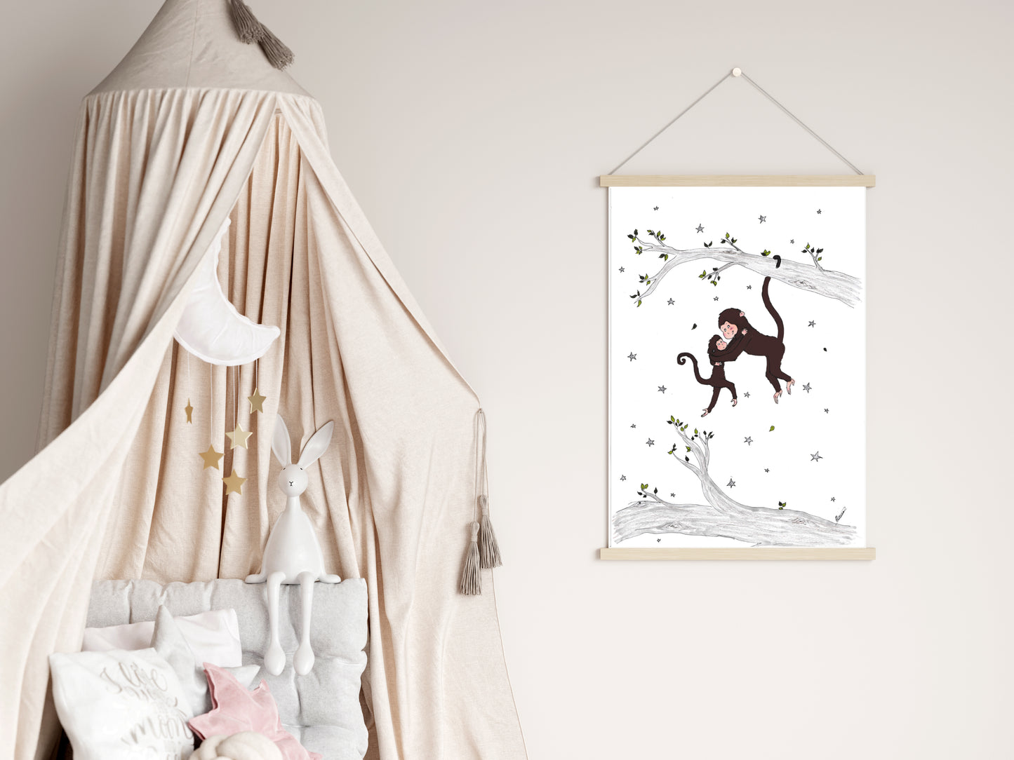 Sterrenliefde – Moeder Aap en Haar Jong tussen de Sterren 🌟🐒💖